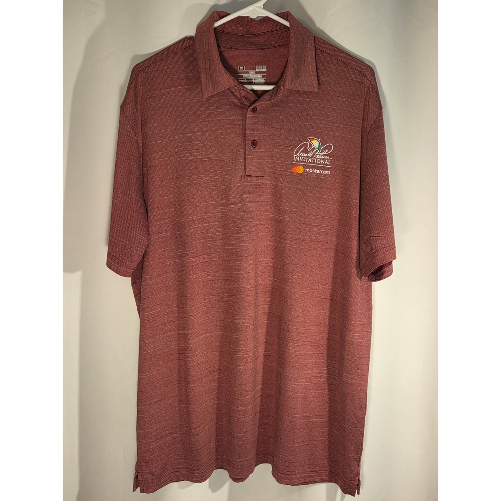 Under Armour Polo Shirt Mens Large Tall Red Excellent Arnold Palmer Invitational